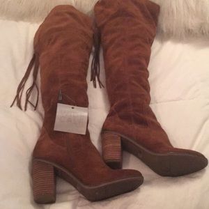 Franco Sarto thigh high leather boots